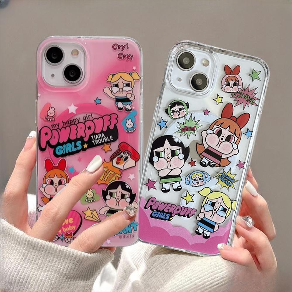 Cute POP MART Labubu CRYBABY Powerpuff Girls Magnetic Case for Samsung ...