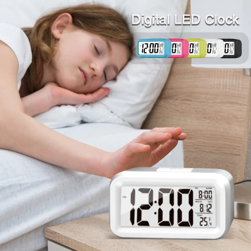 Backlight LED Student Clock Digital Display Table Alarm Clock Snooze ...