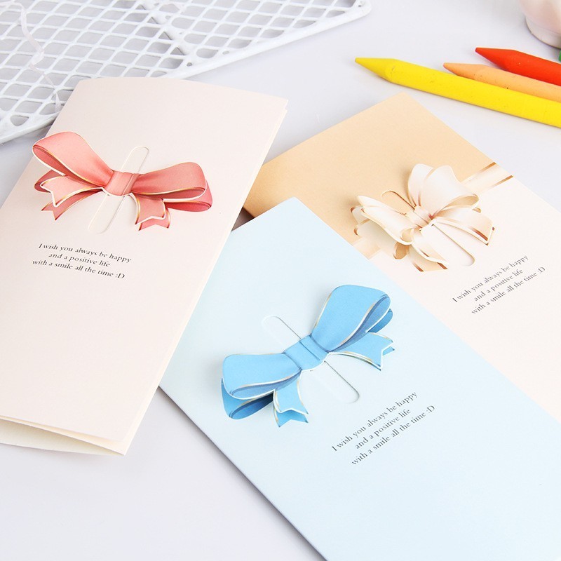 3D Korean Creative Stereo Ribbon Birthday Christmas Sorry Thank You ...