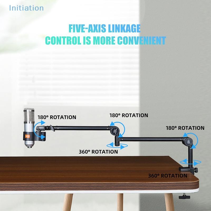 Initiation Microphone Boom Arm Stand Desk Adjustable Microphone Holder ...