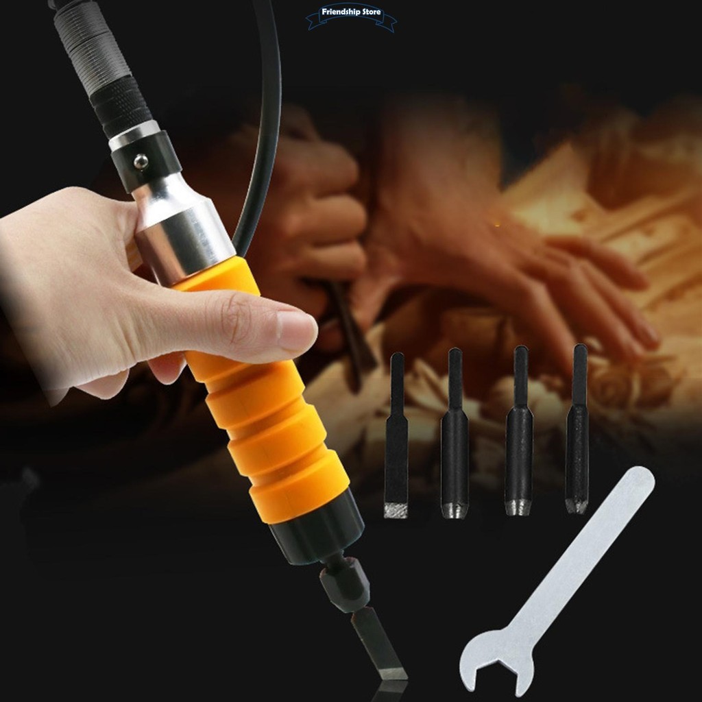 Woodworking Root Tool Shaft Chisel High-Speed Vibration with Wrench ...