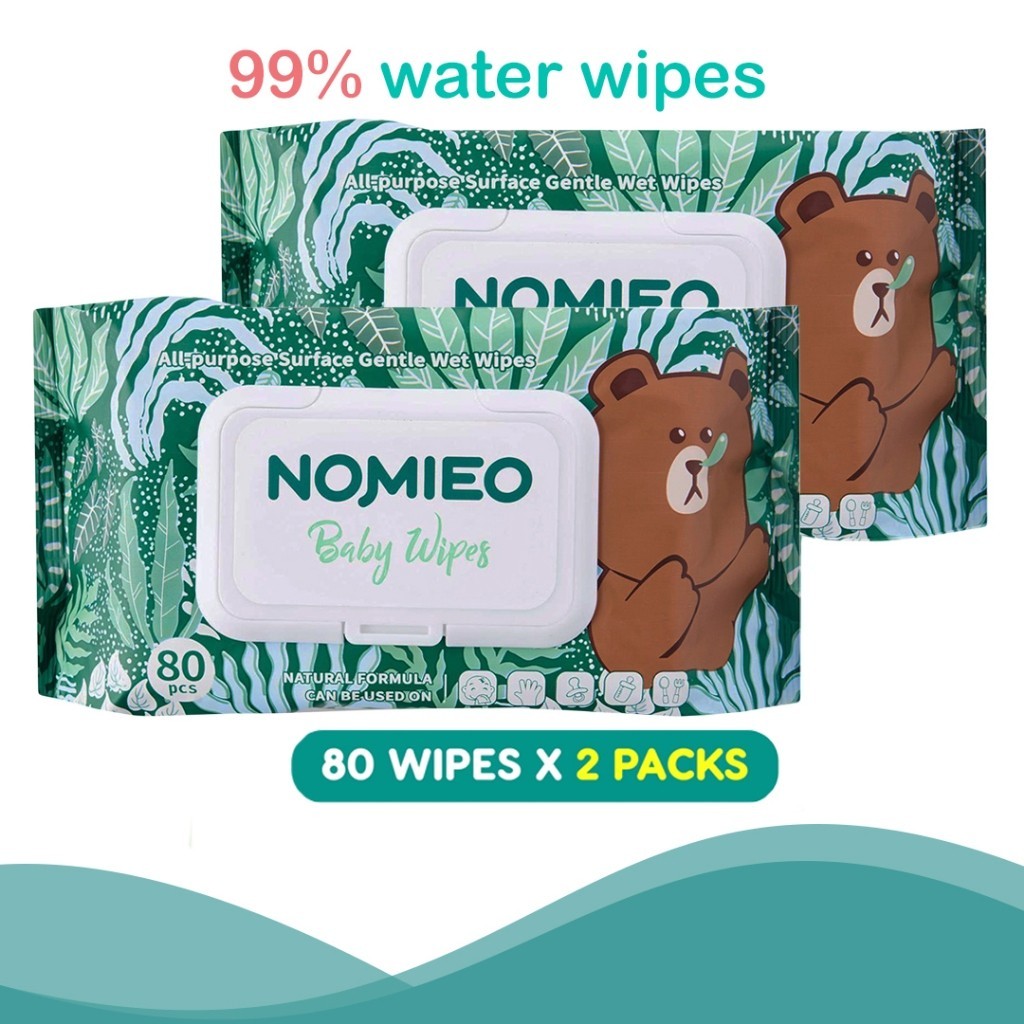 NOMIEO 99 Pure Water AllPurpose Baby Wipes (80 pcs/pack) Shopee