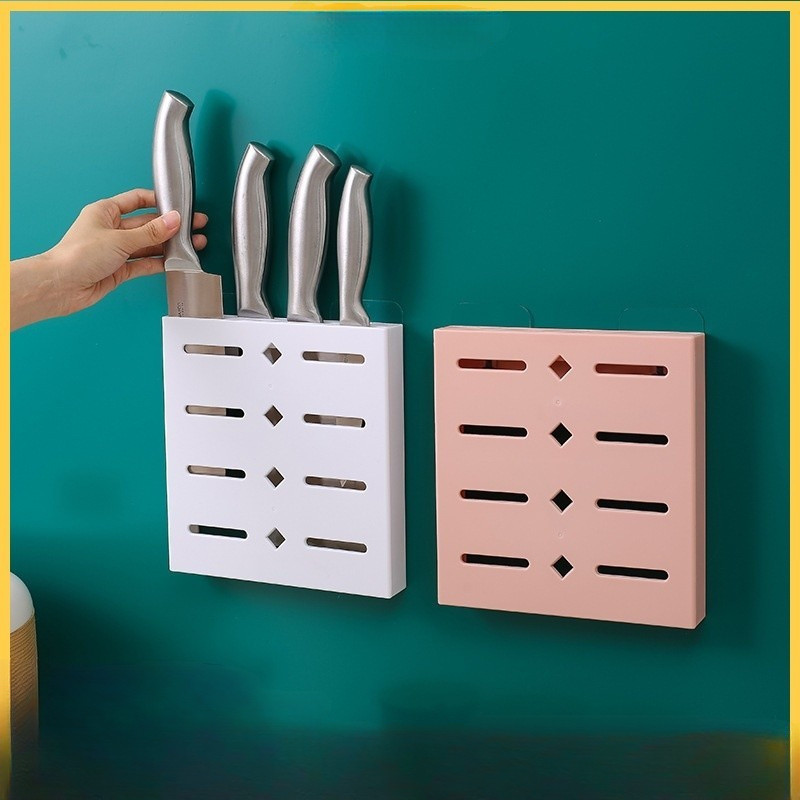 Storage Rack Knife Holder Knife Shelf Kitchen Wall Hanging Free Punched ...