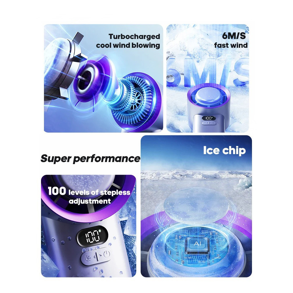 [Philippine In Stock]Mini Portable Ice Cold Fan Handheld Turbo Jet Fan ...