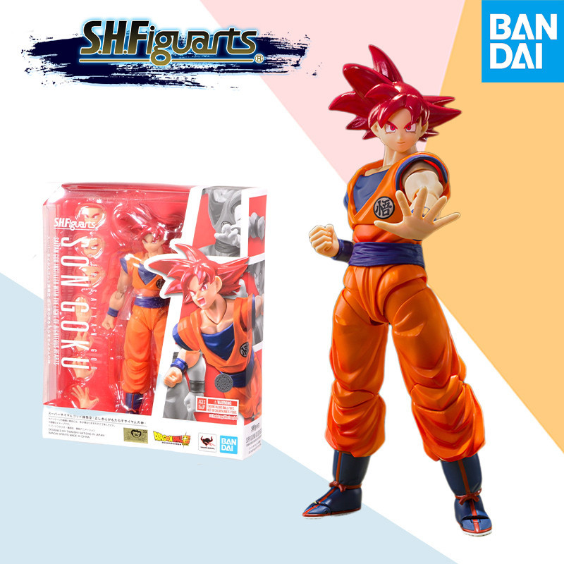 In Stock Bandai SHF Dragon Ball SUPER SAIYAN GOD SON GOKU RED anime ...