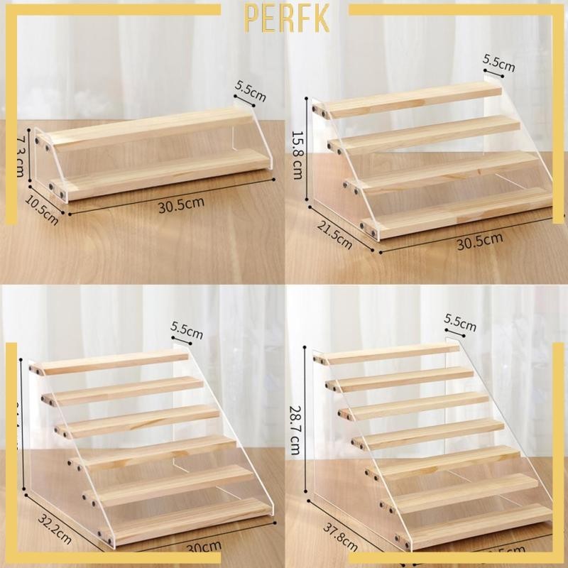 [Perfk] Acrylic Display Riser Rack Stand for Collectible Figures ...