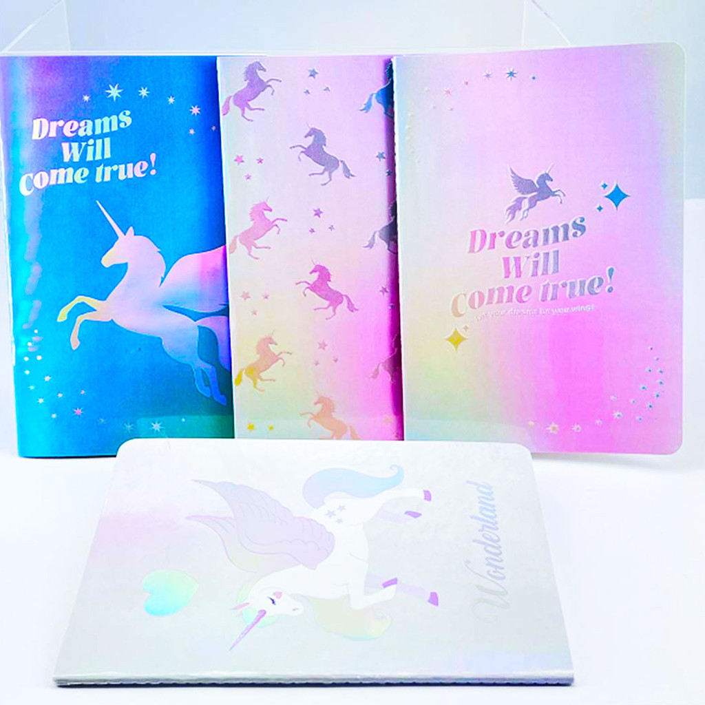 MINISO Fantasy Unicorn A5 Holographic Stitch bound Book (2 Assorted ...