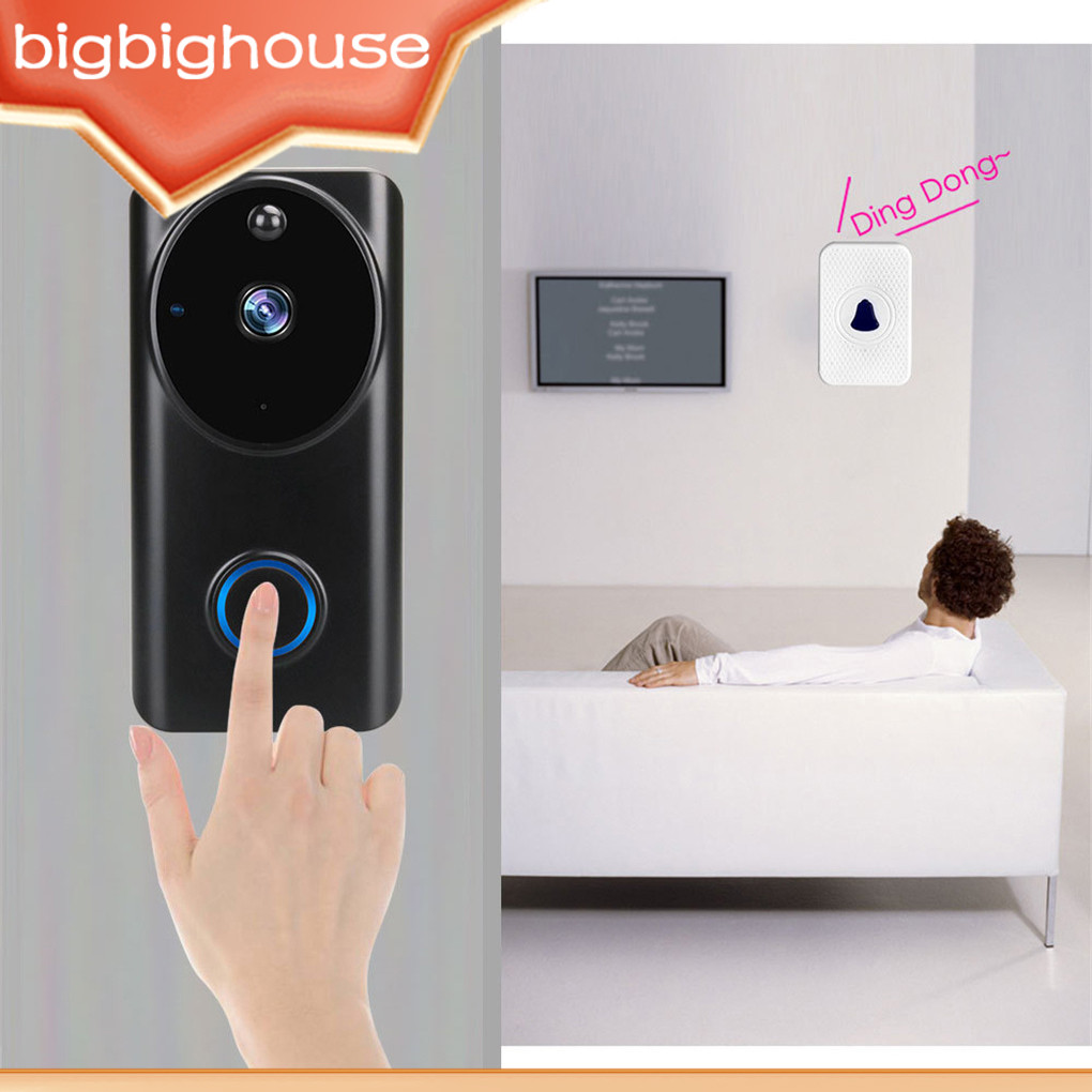 HD 1080P Smart WiFi Video Doorbell Camera Visual Intercom Night Vision ...