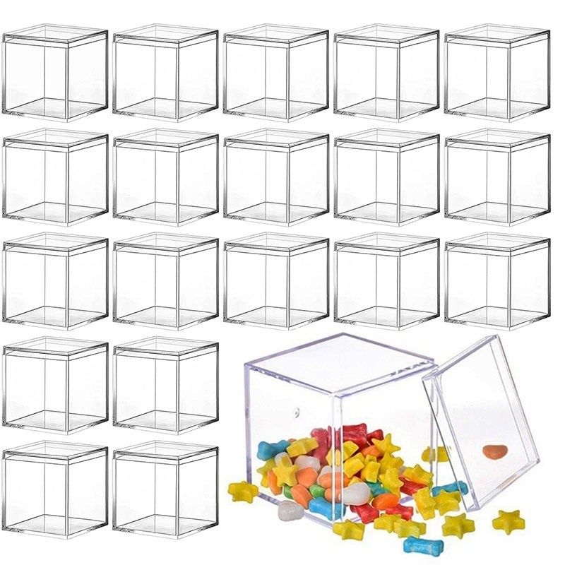 Plastic Square Storage Box with Lid / Candy Food Packaging Boxes ...