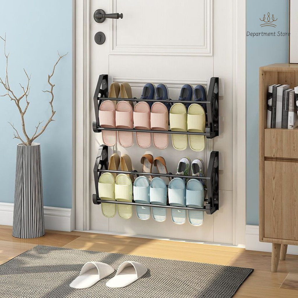 Bathroom Perforation Free Slip Rack Wall Mounted Simple Entry Shoe ...