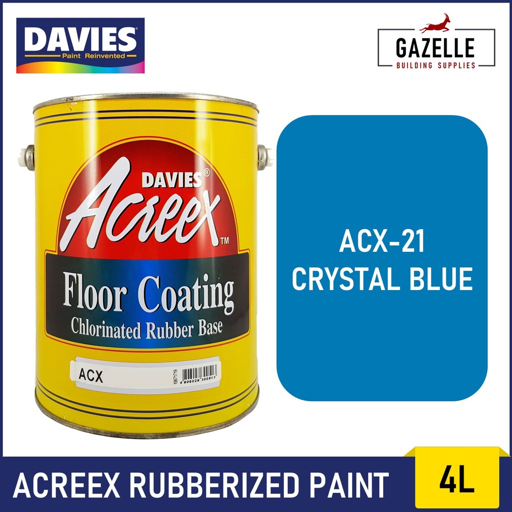 Davies Acreex Rubberized Floor Paint Crystal Blue - 4L | Shopee Philippines