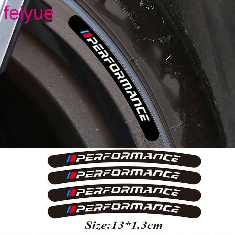 4pcs M performance Car Wheel Sticker For BMW E30 E36 E39 E46 E53 E60 ...