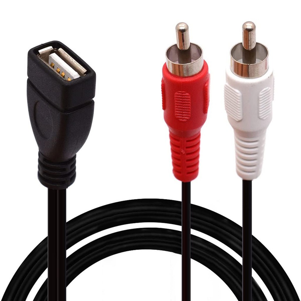Cavo USB 2.0 Tipo A Maschio A Doppio RCA Femmina &ndash; Splitter Audio/video AV, 5 Ft