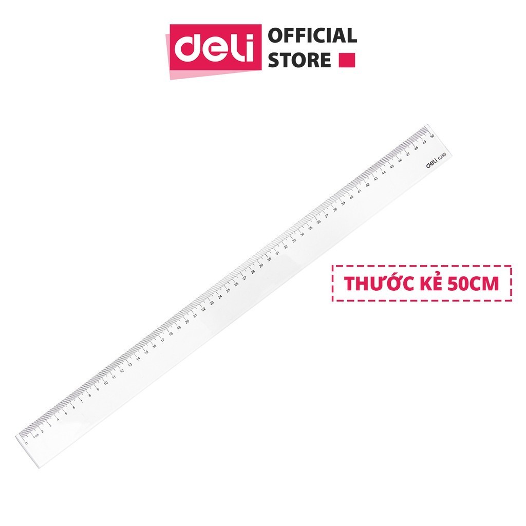 Deli 50cm plastic ruler, transparent - 1 piece - E6250 | Shopee Philippines