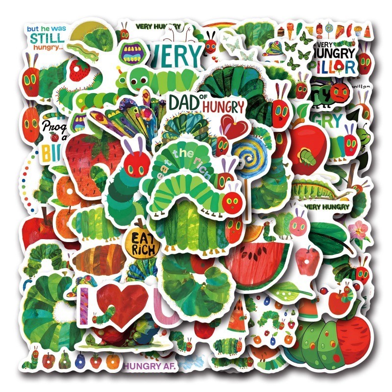 Z&M 50Pcs/Set The Very Hungry Caterpillar Stickers Waterproof Stickers ...