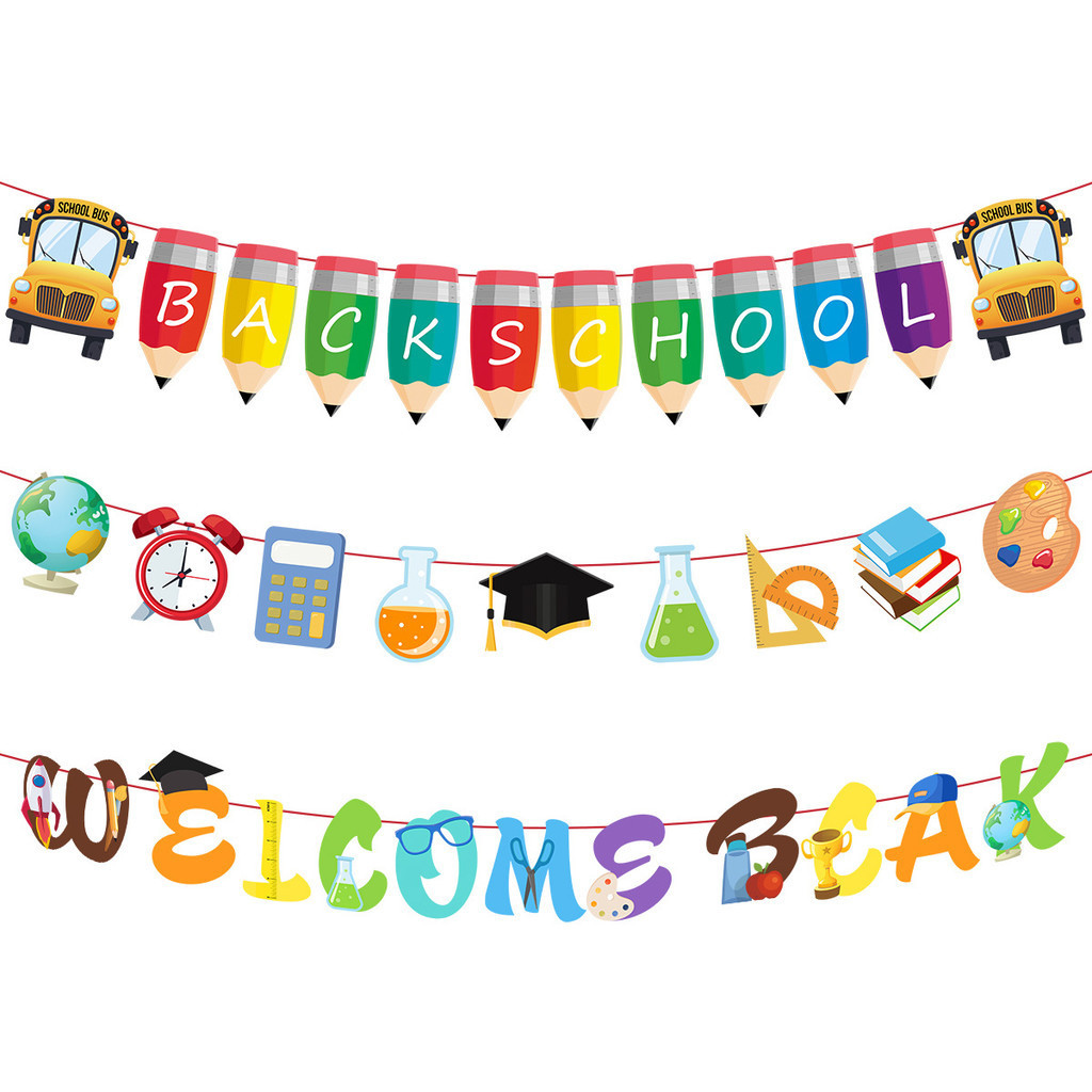 Welcome Back to School Banner First Day of School Party Welcome to ...