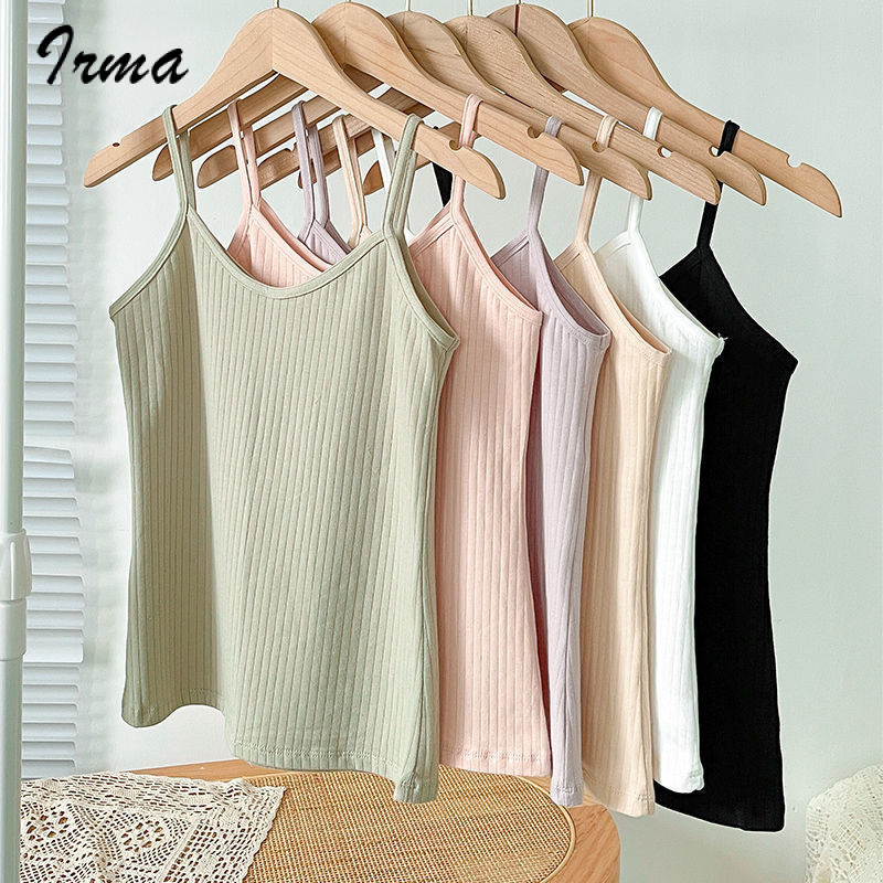 Striped Spaghetti Straps Top Thread Camisole Women's Summer Cotton ...
