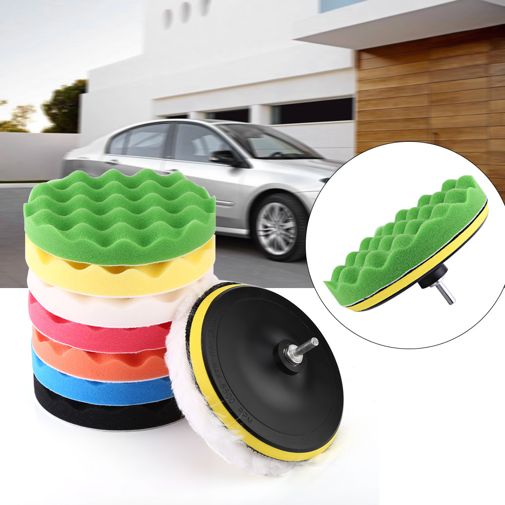 Bacony Car Polisher Buffer Kit 7 Polishing Buffing Waxing Pad Set with ...