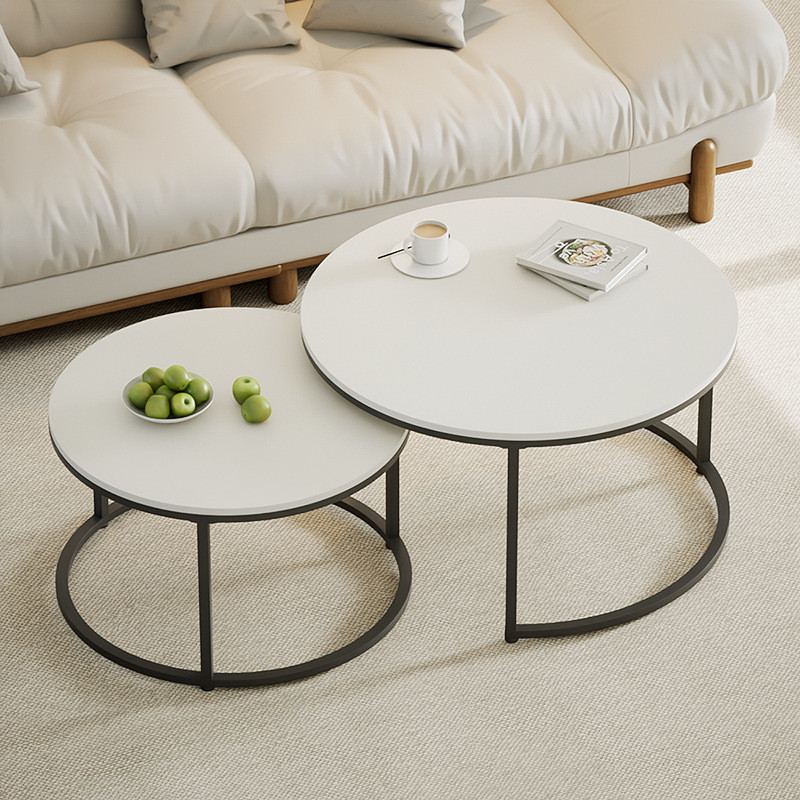 Light Luxury Round Tea Table Mother Tea Table Combination Table Rock ...