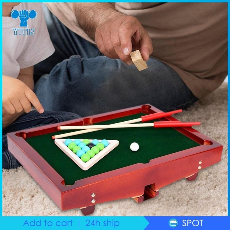 [Yitis] Pool Table Set Desktop Snooker Wood Leisure Kindergarten