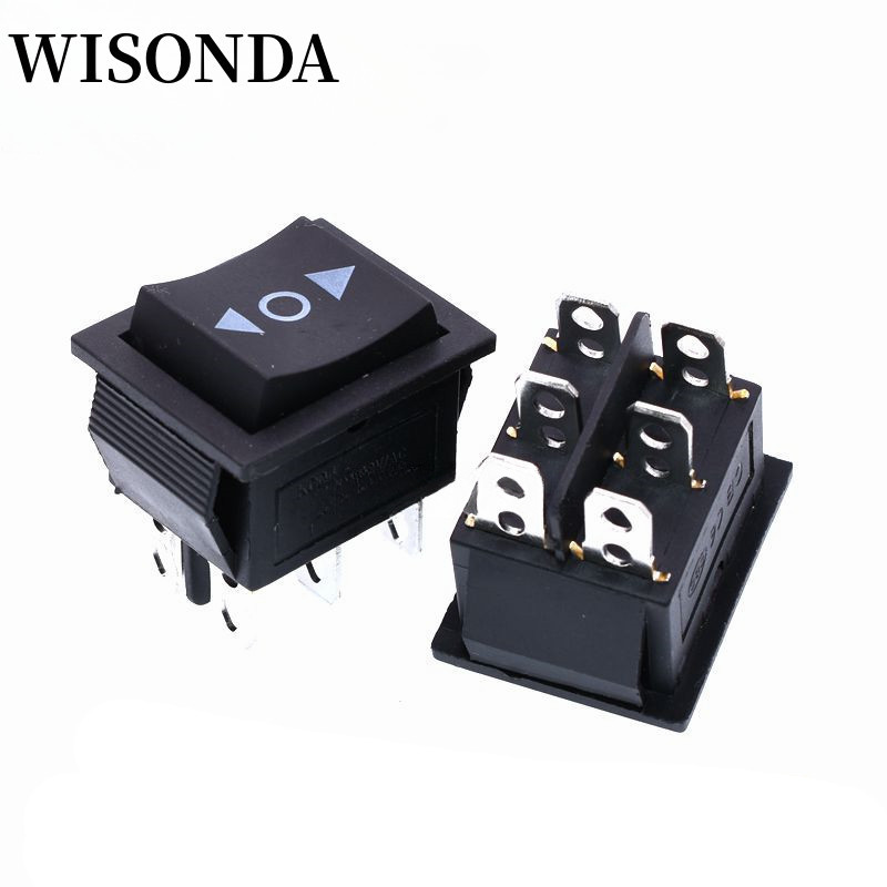 KCD4 Black Rocker Switch Power Switch ON-OFF-ON 3 Position 6 Pins The ...