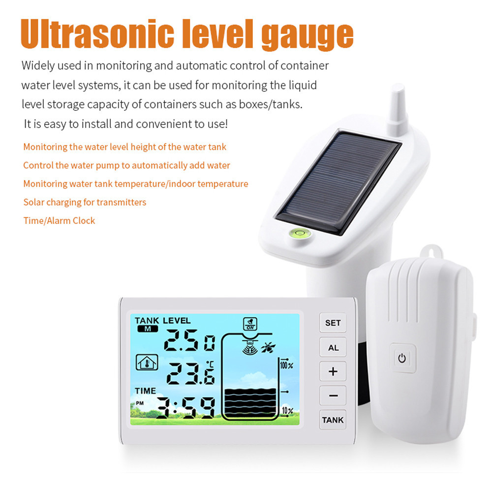 TS-FT001 Wireless Ultrasonic Water Tank Liquid Level Meter with ...