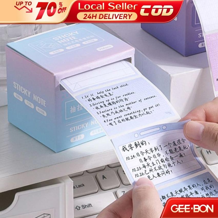 GEEBON 256 Sheets Sticky Notes Gradient Color Pull-out Memo Label DIY ...