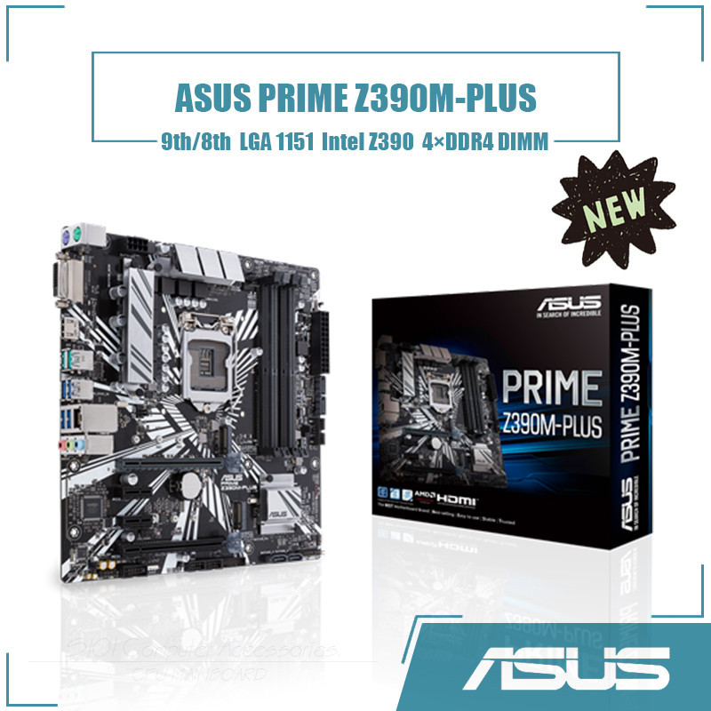 ASUS PRIME Z390M-PLUS Motherboard LGA 1151 4xDDR4 DIMM Using Intel Z390 ...