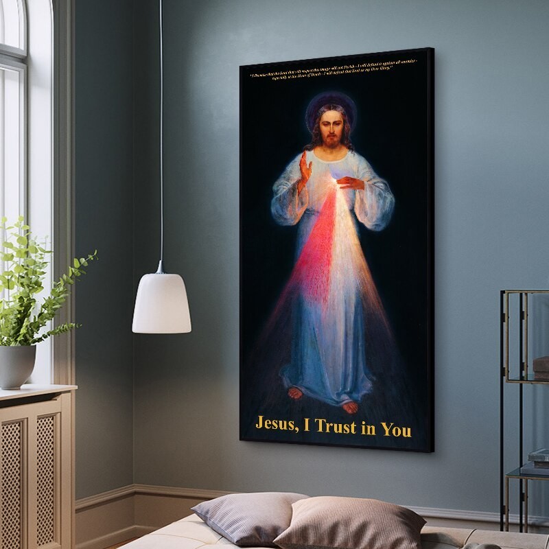 1 Piece Jesus I Trust in You Divine Mercy Prayer Poster Print Canvas ...