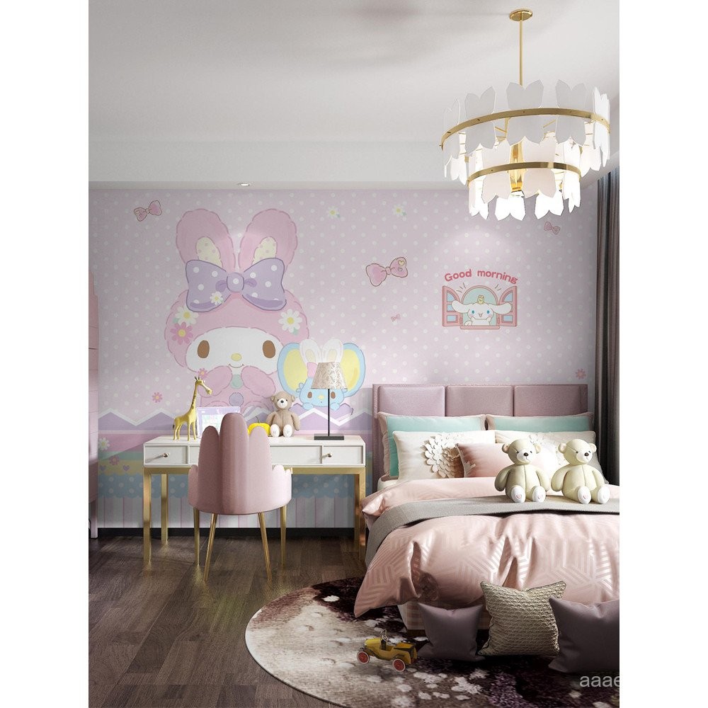 Children's Room Wallpaper Girl Wallpaper Room Bedroom Kuromi My Melody ...