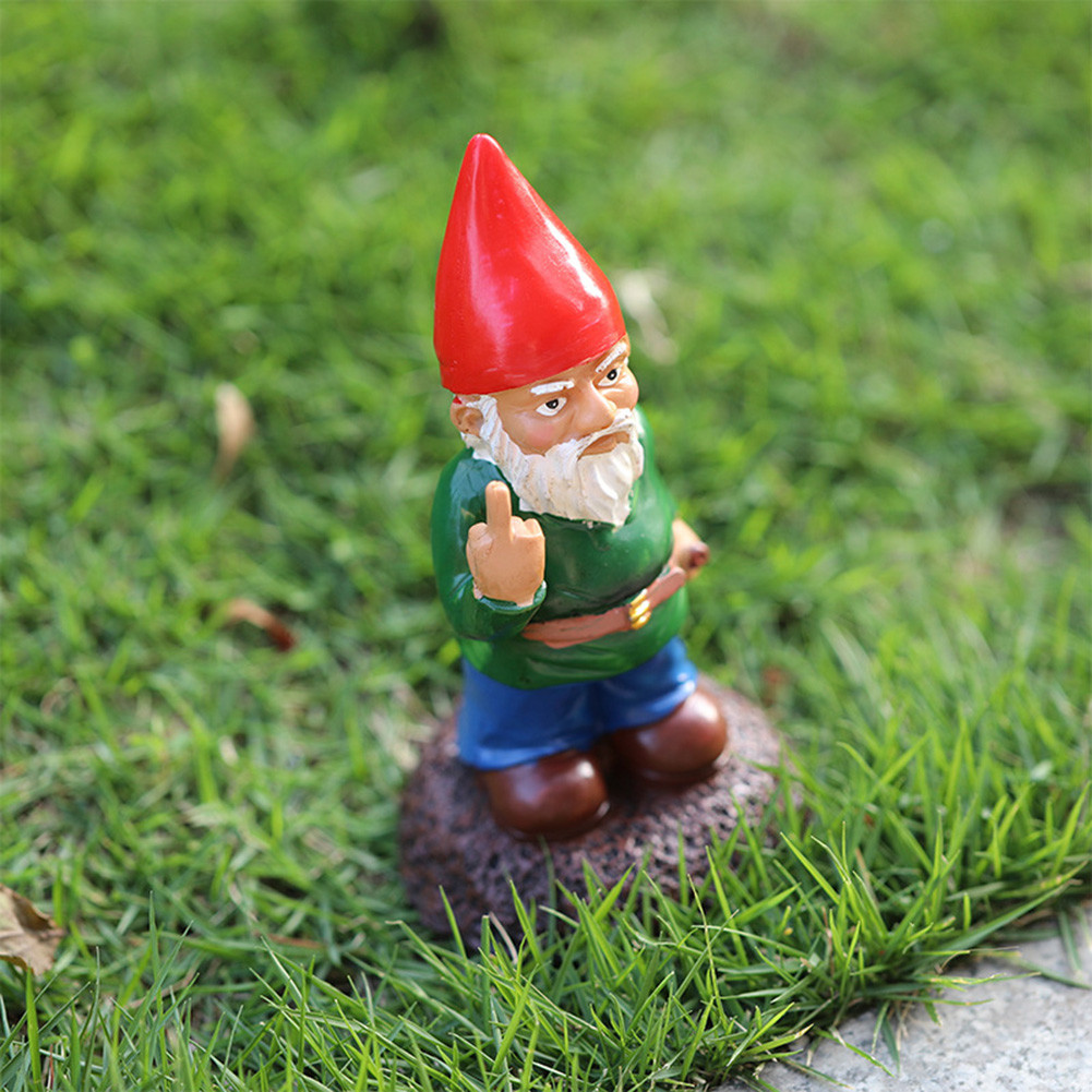 Micro Landscape Garden Decoration Middle Finger White Beard Gnome ...