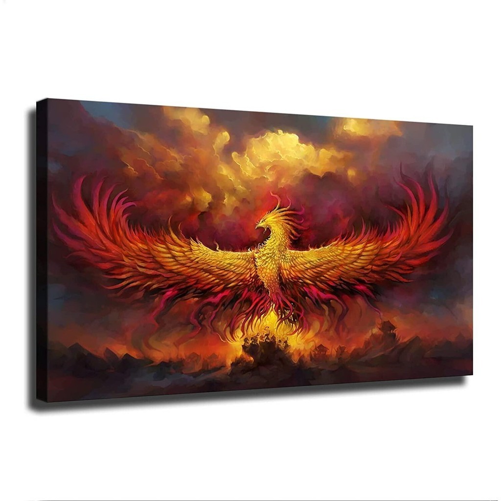 High definition large size Phoenix Wall Art Phoenix Rising From The ...