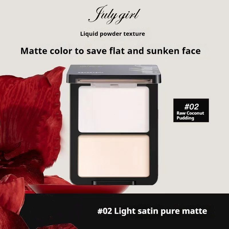 Julygirl Matte Highlighter Matte Double Powder Julygirl 七月女孩哑光高光哑面双拼粉饼 ...