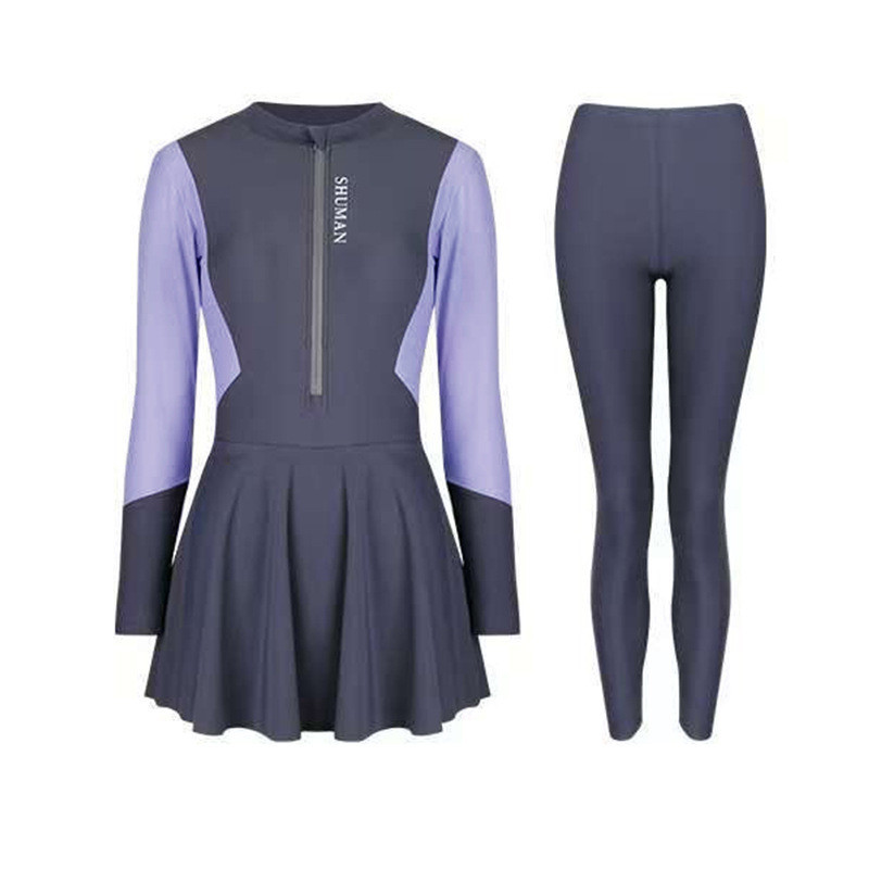 Women's Swimsuit rash guard Long Sleeve Pants Two-Piece Sports Casual ...
