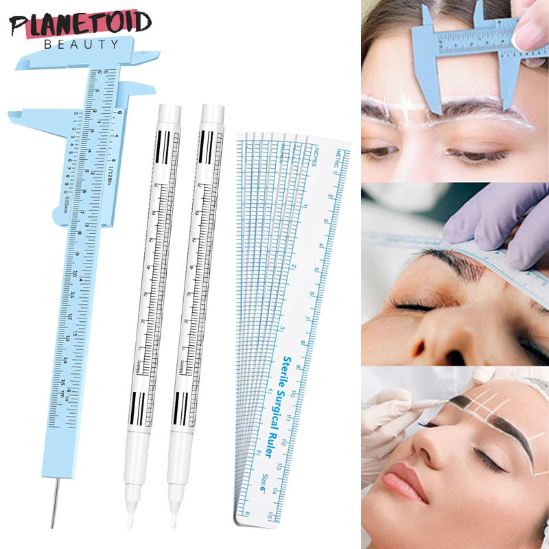 Eyebrow Tools Eyebrow Measuring Ruler Microblading White Marker Pen ...