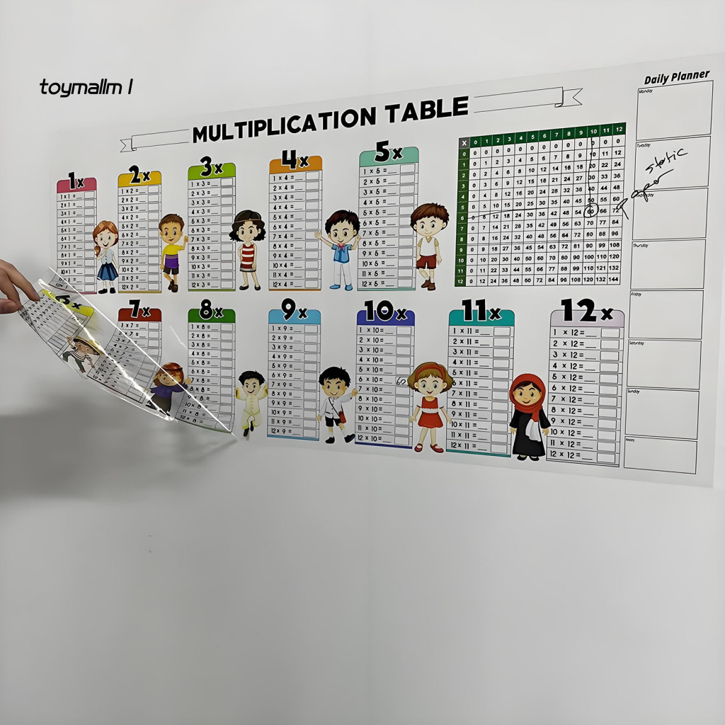 SeunKieer Dry Erase Multiplication Board 9" X 12", Double Side Multiplication Chart
