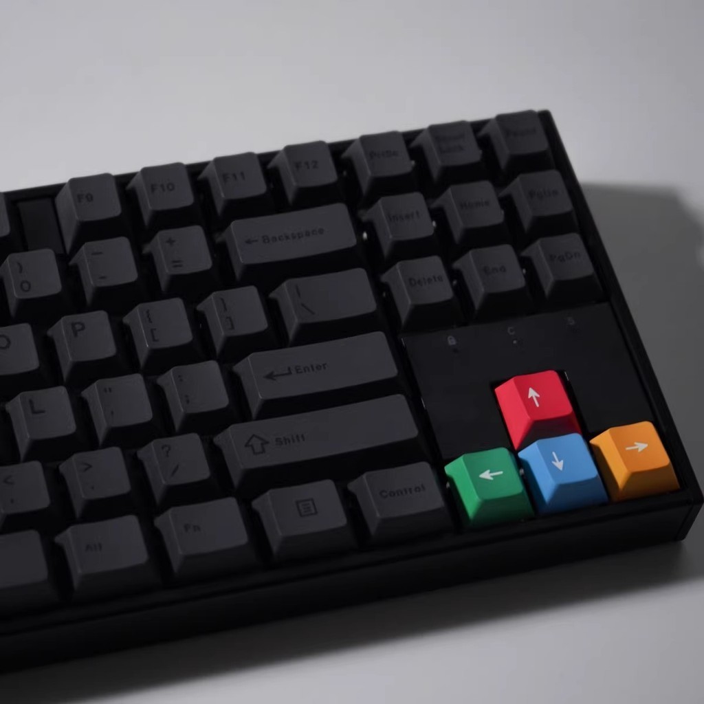 YongQiu Retro Minimalist Black Gray Japanese Keycap Cherry Profile Dye ...