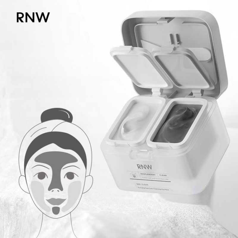 RNW Mud Mask Two-Color Mud Mask Clean Pores Hydrate Moisturize Apply ...