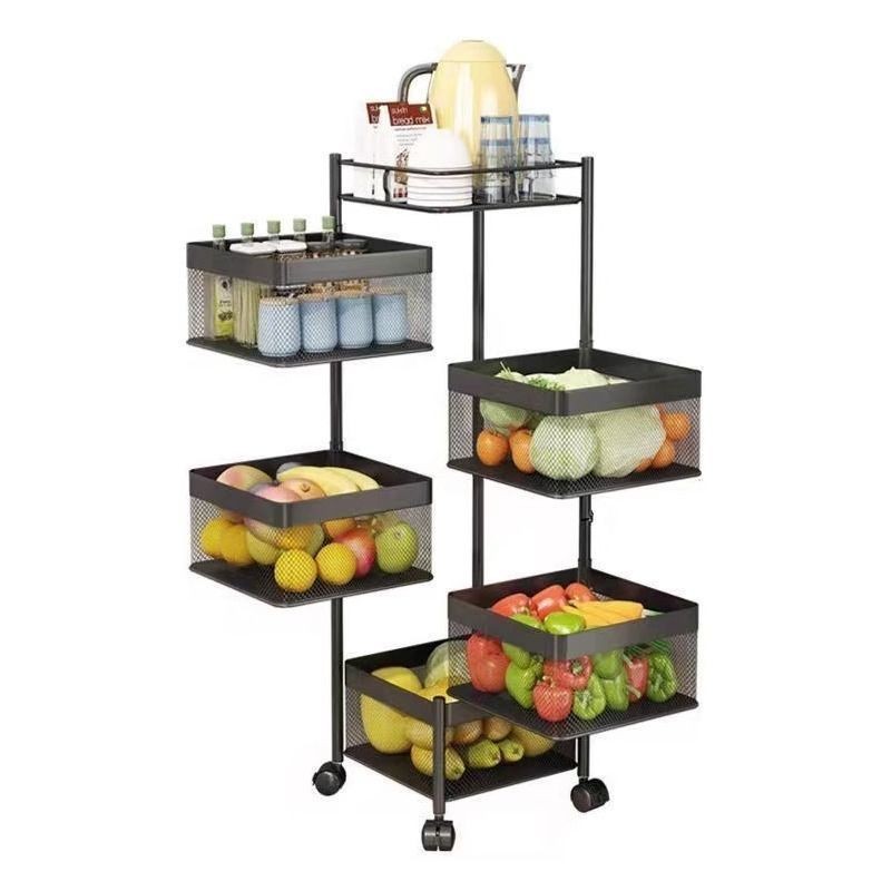 Rotatable Multi-Layer Bedroom Trolley Kitchen Storage Rack Gap Storage ...
