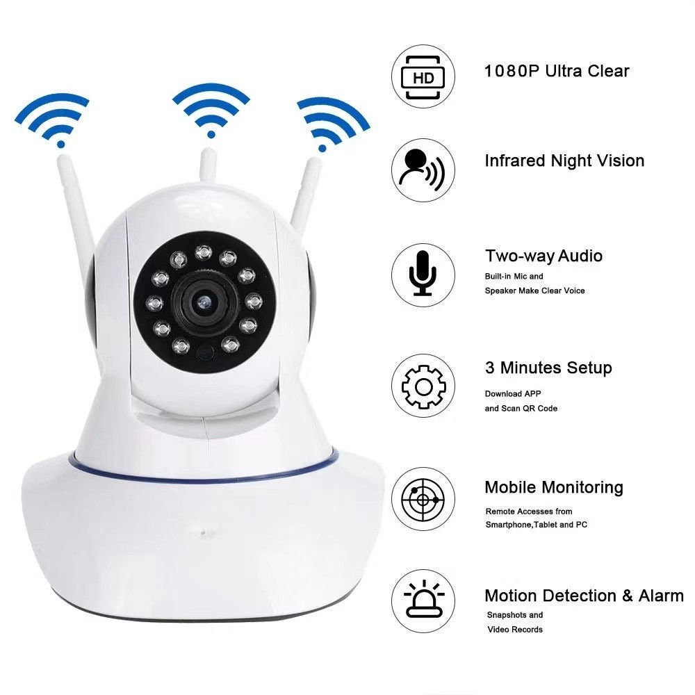EWA V380 Pro CCTV Wireless Wifi Night Vision Camera 1080P HD IP Camera ...