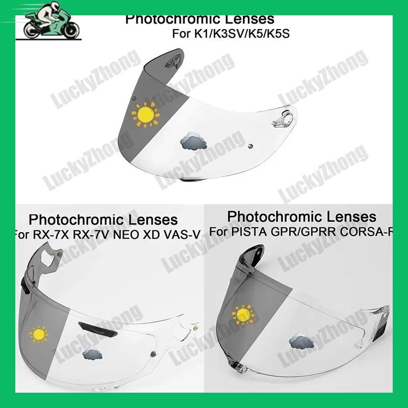 Photochromic Lenses Helmet Shield Lens for AGV K1 K3SV K5 K5S for AGV