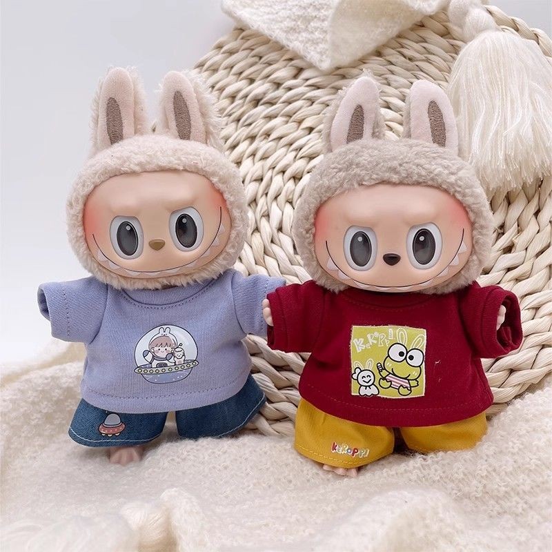 Labubu Baby Clothes Heart Macaron Cotton Doll Labubu Pop Mart Baby ...