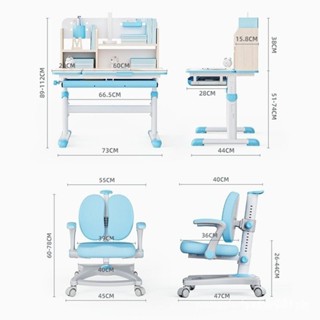 ZXB Kids Study Table Ergonomic Desk And Chair Set, Height Adjustable