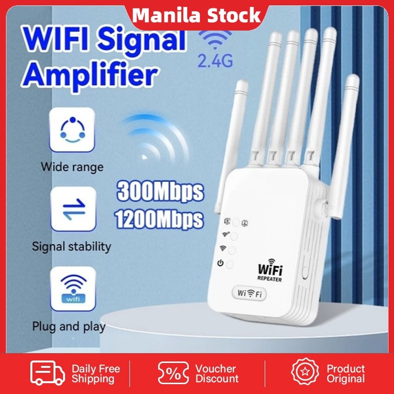 [Manila Shipment] 6 Antenna Signal Wireless Wifi Repeater 1200Mbps ...