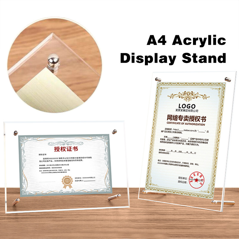 Acrylic Display Stand A4 Acrylic Photo Frame Stand Certificate Document ...