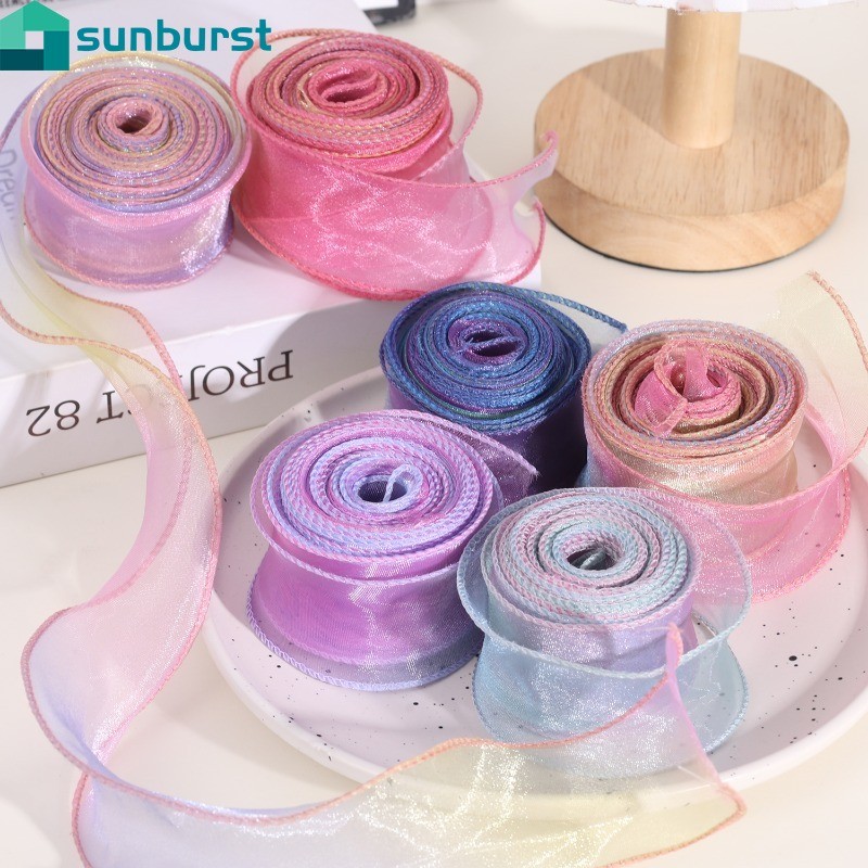 9m/Roll 4cm Fishtail Yarn Fantasy Satin Ribbon - Flash Mesh Yarn Ribbon ...