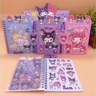 Kawaii Sanrio Cinnamoroll Stickers Notepad Cute Kuromi Melody Diy 