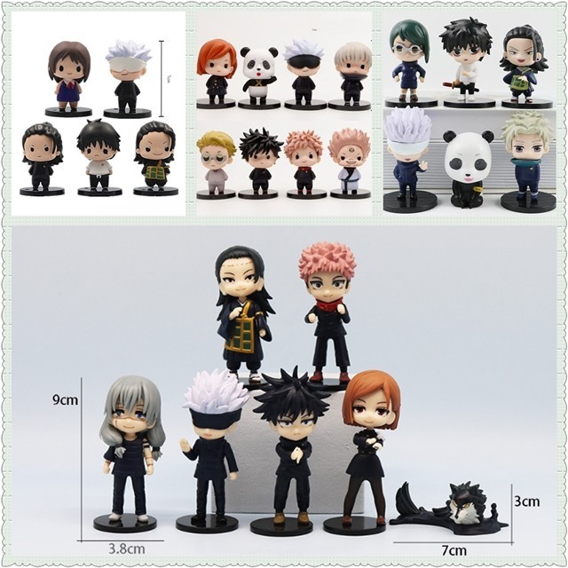 Jujutsu Kaisen Set Figures Gojo Satoru Geto Suguru Sitting Dolls Toys ...