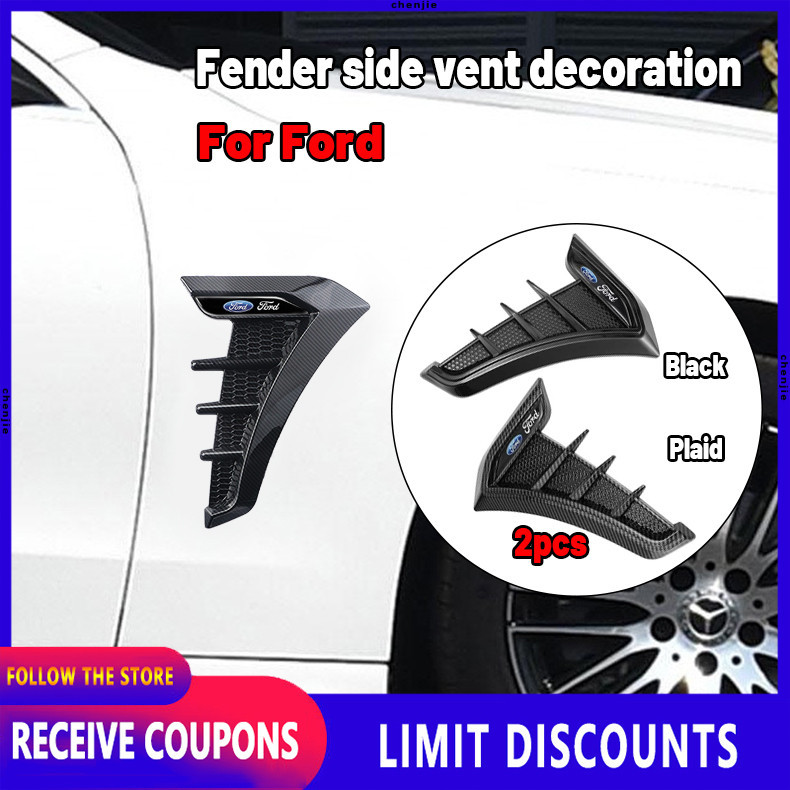 High quality 2pcs Carbon Fiber Car Fender Decoration Side Blade Badge ...
