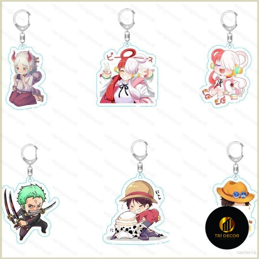 One Piece RED Keychain Anime Keyring Acrylic Cute Bag Pendant Cartoon ...